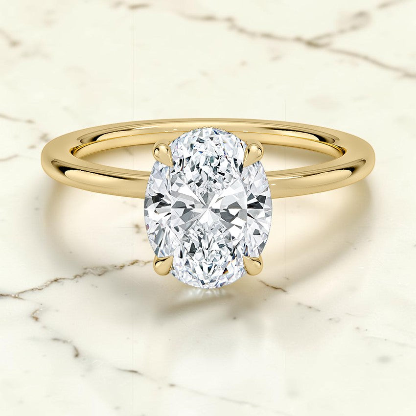 Beatrice Perfect Fit Hidden Halo 1.4mm Diamond Ring in 14K Yellow Gold