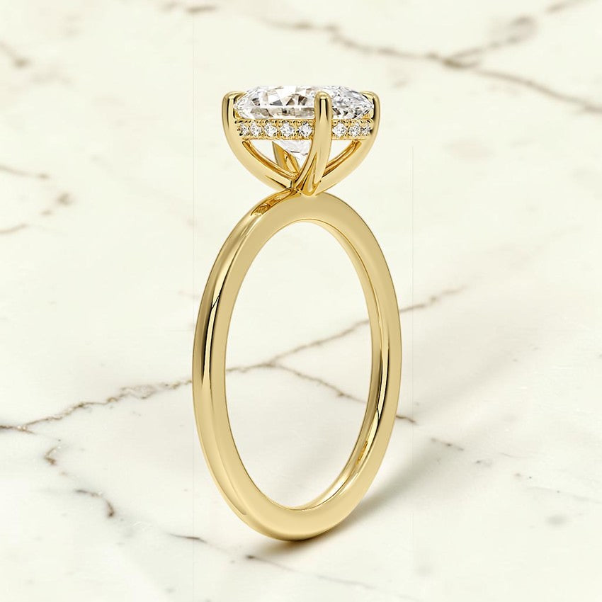 Beatrice Perfect Fit Hidden Halo 1.4mm Diamond Ring in 14K Yellow Gold