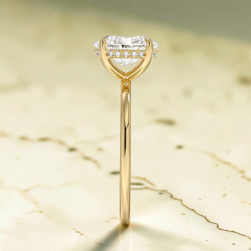 Beatrice Perfect Fit Hidden Halo 1.4mm Diamond Ring in 14K Yellow Gold