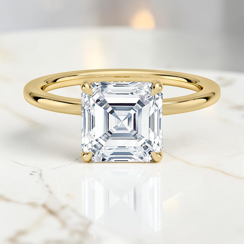 Beatrice Perfect Fit Hidden Halo 1.4mm Diamond Ring in 14K Yellow Gold