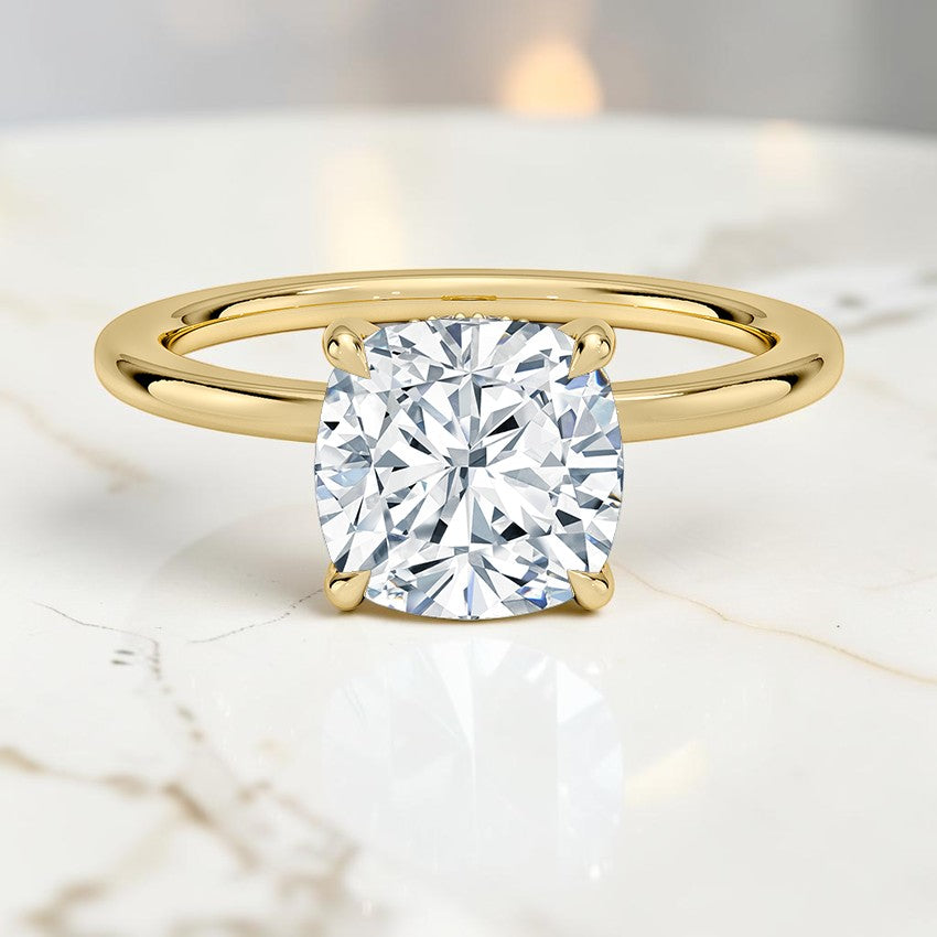 Beatrice Perfect Fit Hidden Halo 1.4mm Diamond Ring in 14K Yellow Gold