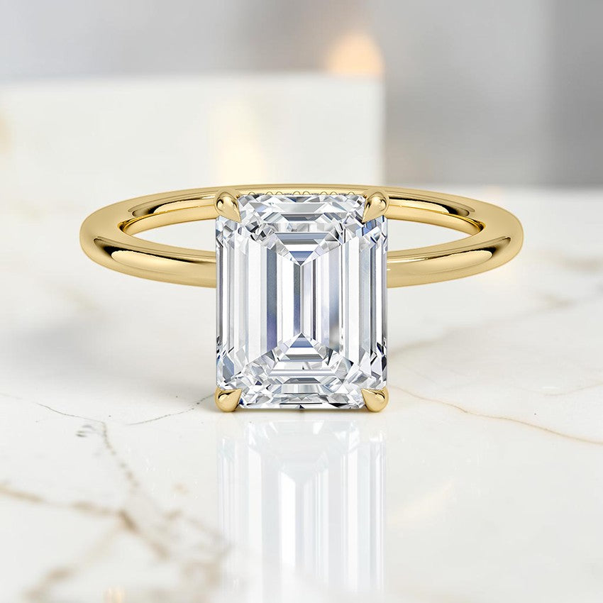 Beatrice Perfect Fit Hidden Halo 1.4mm Diamond Ring in 14K Yellow Gold
