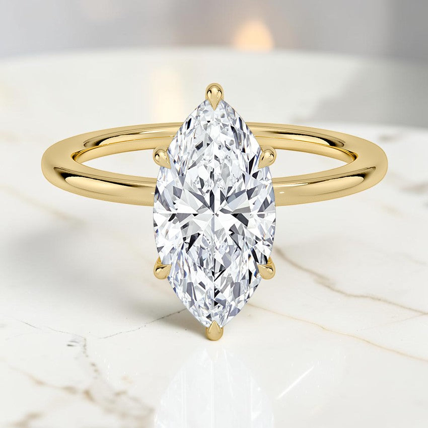 Beatrice Perfect Fit Hidden Halo 1.4mm Diamond Ring in 14K Yellow Gold