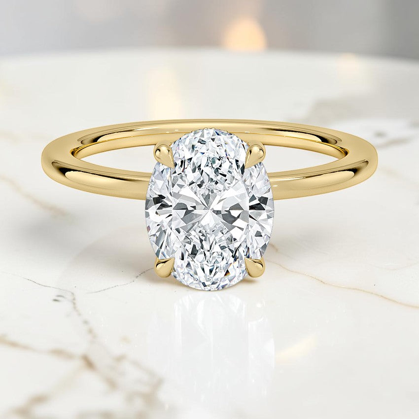 Beatrice Perfect Fit Hidden Halo 1.4mm Diamond Ring in 14K Yellow Gold