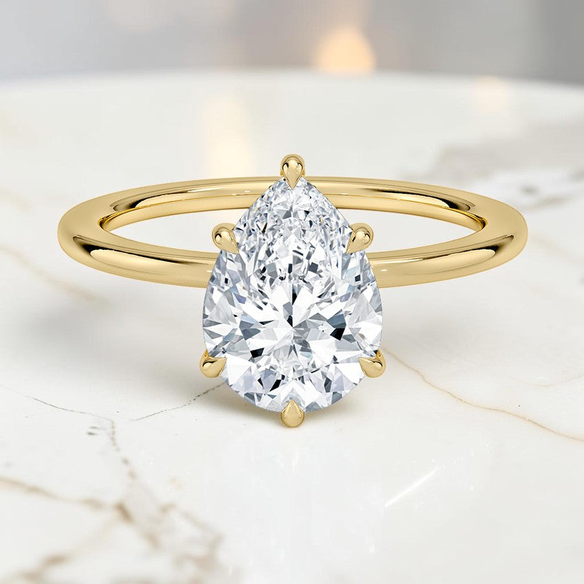 Beatrice Perfect Fit Hidden Halo 1.4mm Diamond Ring in 14K Yellow Gold