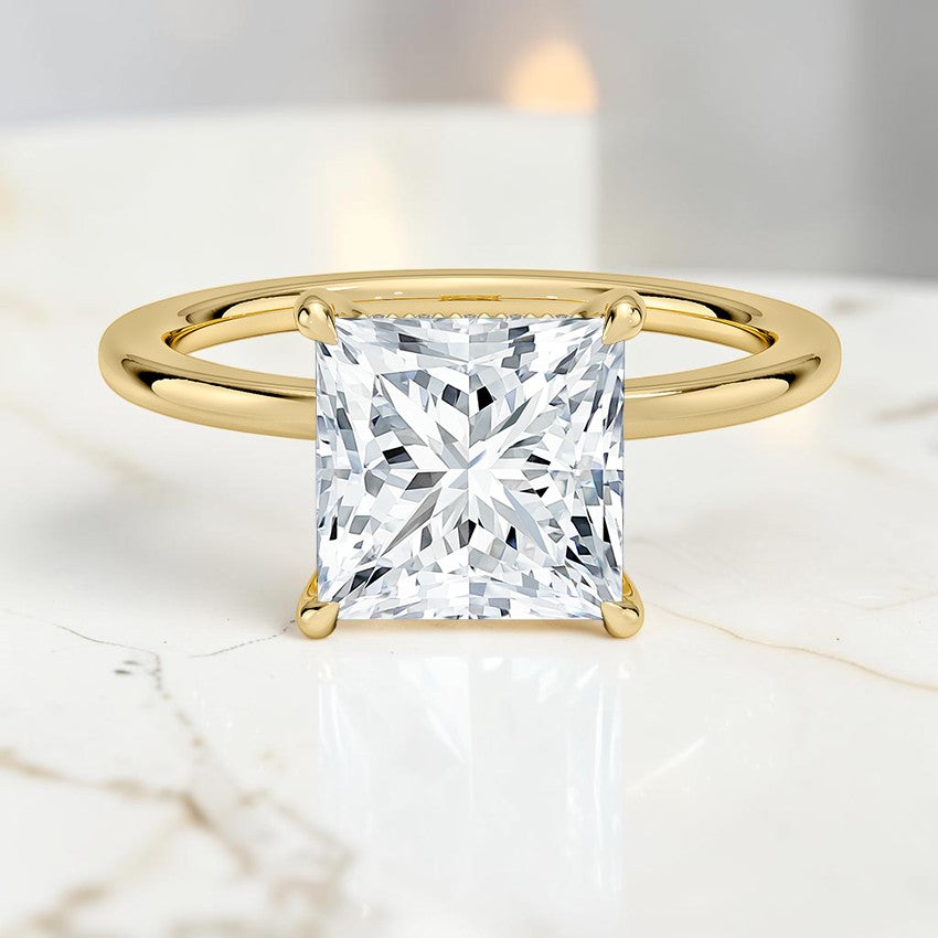 Beatrice Perfect Fit Hidden Halo 1.4mm Diamond Ring in 14K Yellow Gold