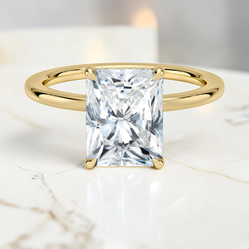 Beatrice Perfect Fit Hidden Halo 1.4mm Diamond Ring in 14K Yellow Gold