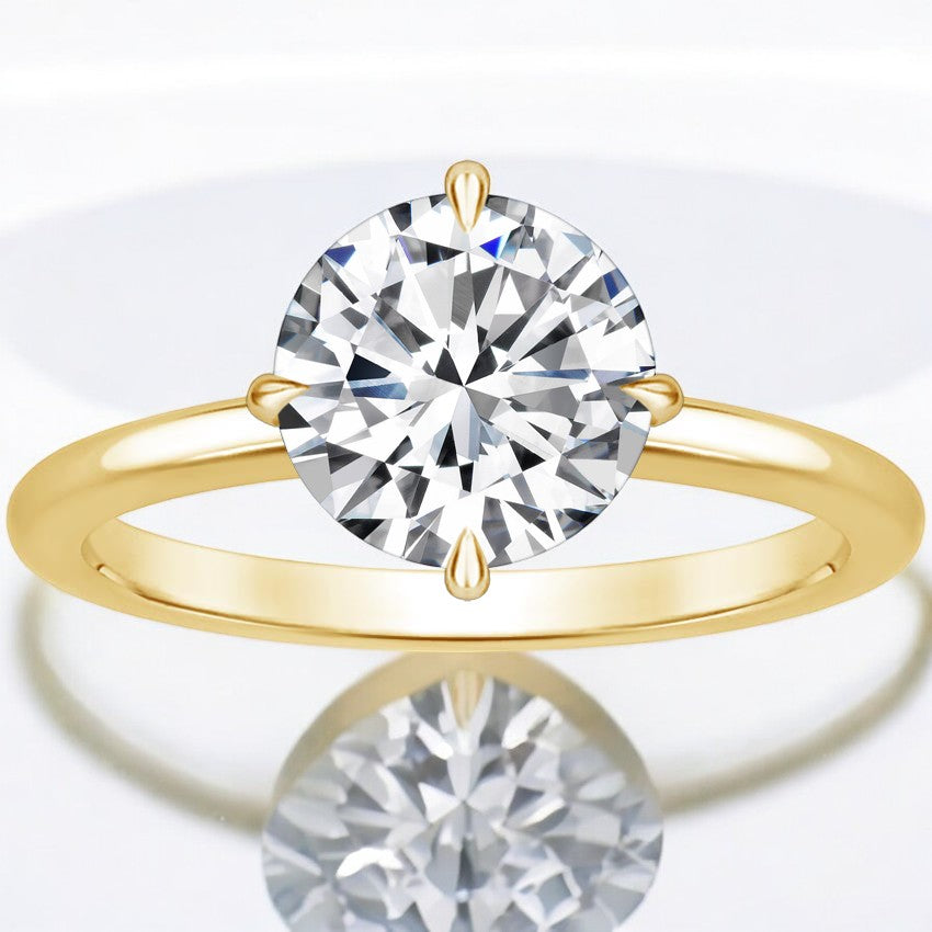 North Star Solitaire Lab Grown Diamond Engagement Ring - Intricately Designed for Modern Brides