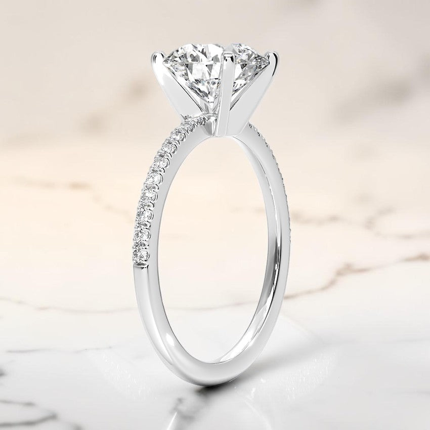 Sonnet Half Coverage Diamond Ring (1/8 ct. tw.) in 14K White Gold