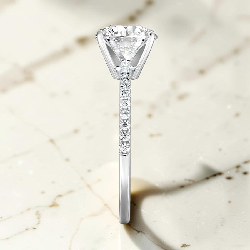 Sonnet Half Coverage Diamond Ring (1/8 ct. tw.) in 14K White Gold