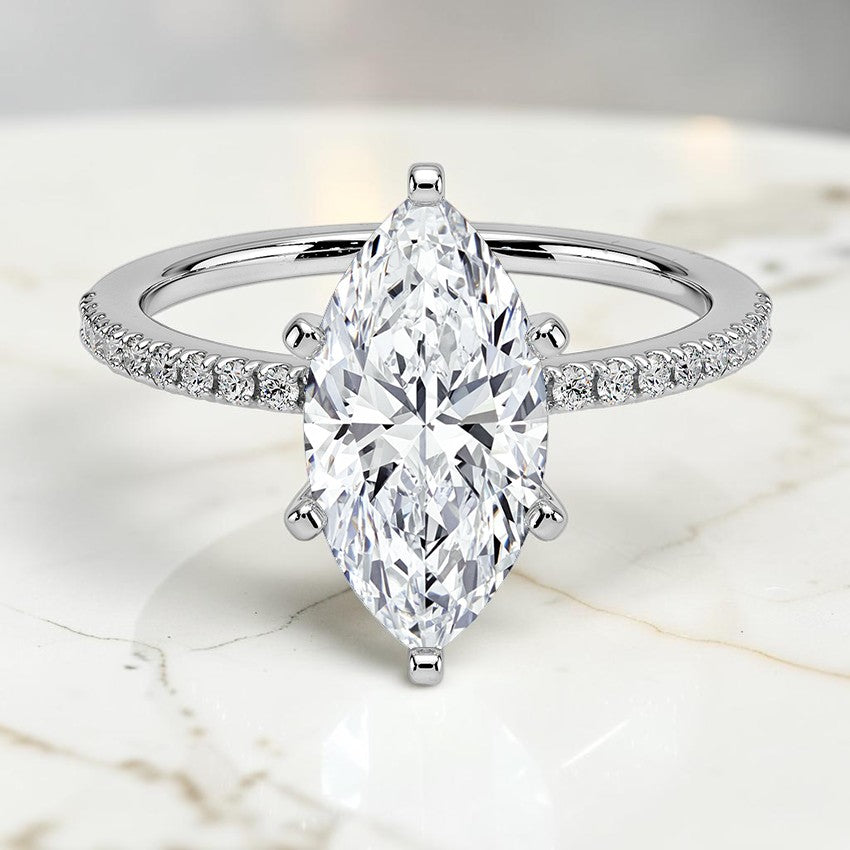 Sonnet Half Coverage Diamond Ring (1/8 ct. tw.) in 14K White Gold