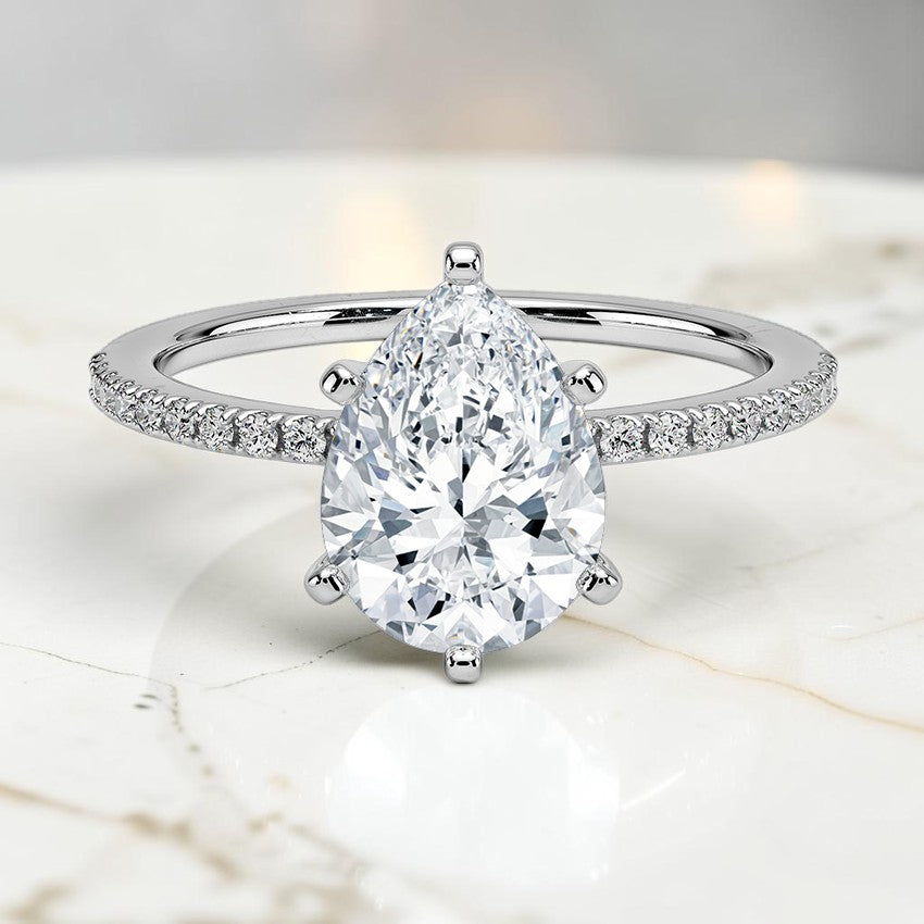 Sonnet Half Coverage Diamond Ring (1/8 ct. tw.) in 14K White Gold