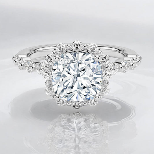 Halo Lab Grown Diamond Engagement Ring - Enduring Beauty for a Lifetime