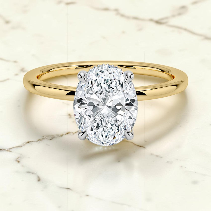 Adoria Mixed Metal Diamond Ring in 18K Yellow Gold