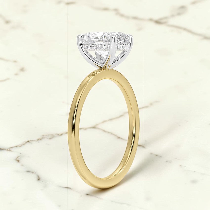 Adoria Mixed Metal Diamond Ring in 18K Yellow Gold