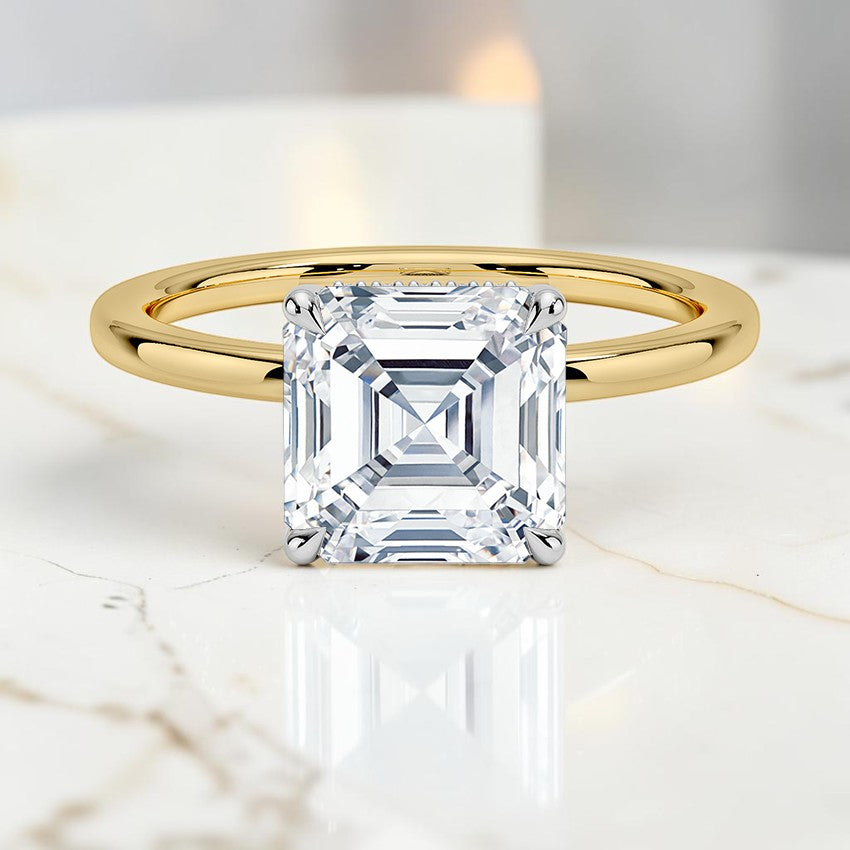 Adoria Mixed Metal Diamond Ring in 18K Yellow Gold