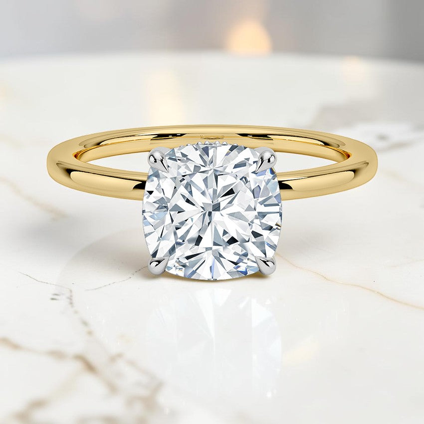 Adoria Mixed Metal Diamond Ring in 18K Yellow Gold