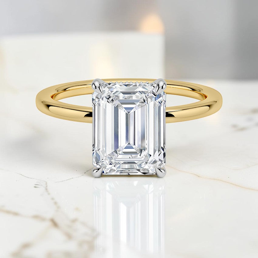 Adoria Mixed Metal Diamond Ring in 18K Yellow Gold