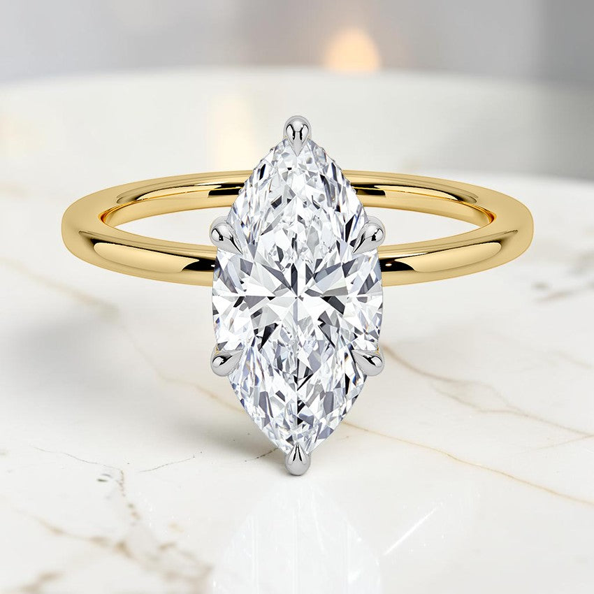Adoria Mixed Metal Diamond Ring in 18K Yellow Gold