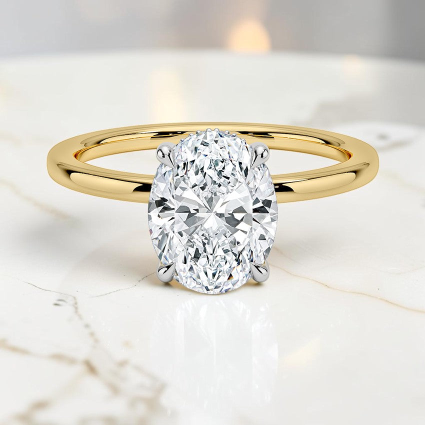 Adoria Mixed Metal Diamond Ring in 18K Yellow Gold