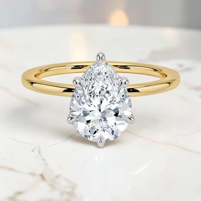 Adoria Mixed Metal Diamond Ring in 18K Yellow Gold
