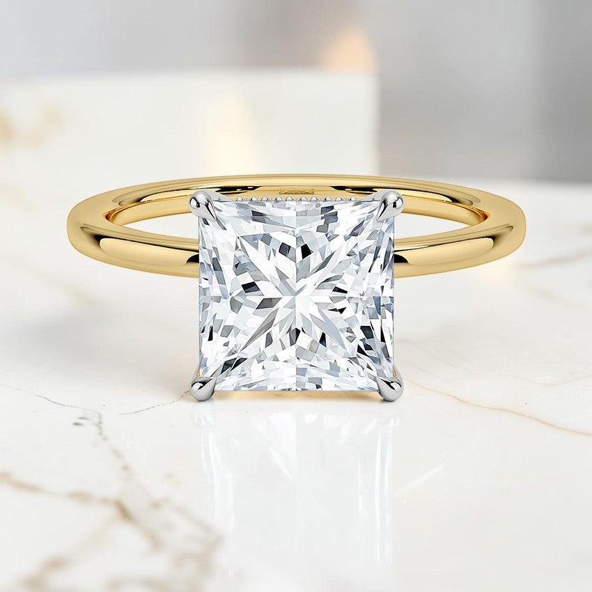 Adoria Mixed Metal Diamond Ring in 18K Yellow Gold