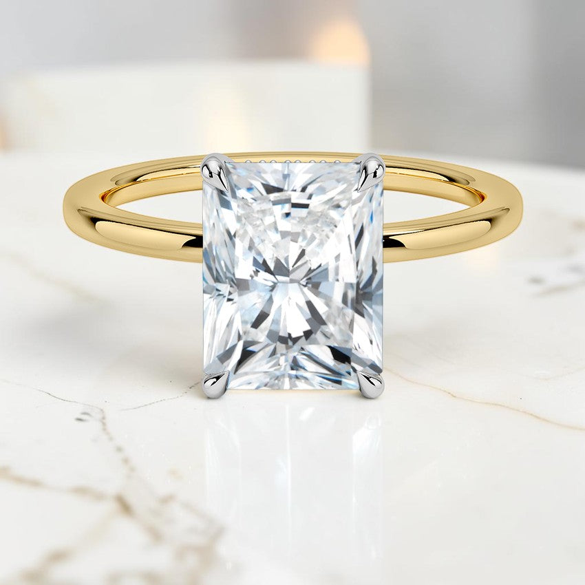 Adoria Mixed Metal Diamond Ring in 18K Yellow Gold