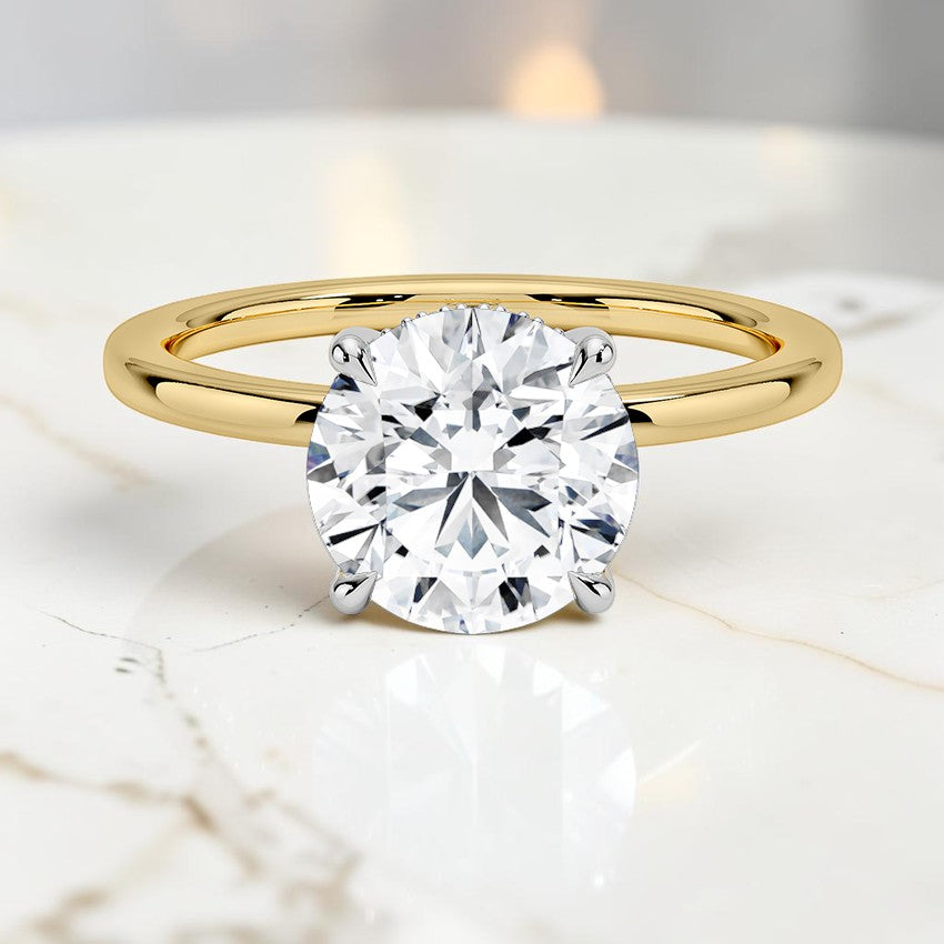 Adoria Mixed Metal Diamond Ring in 18K Yellow Gold