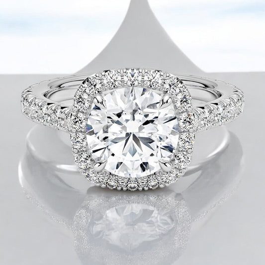 Halo Lab Grown Diamond Engagement Ring - Dazzling Simplicity for Every Occasion