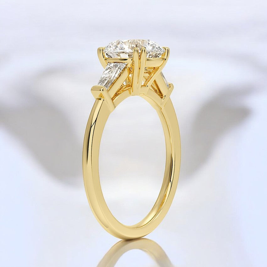 Double Prong Three Stone Lab Grown Diamond Engagement Ring