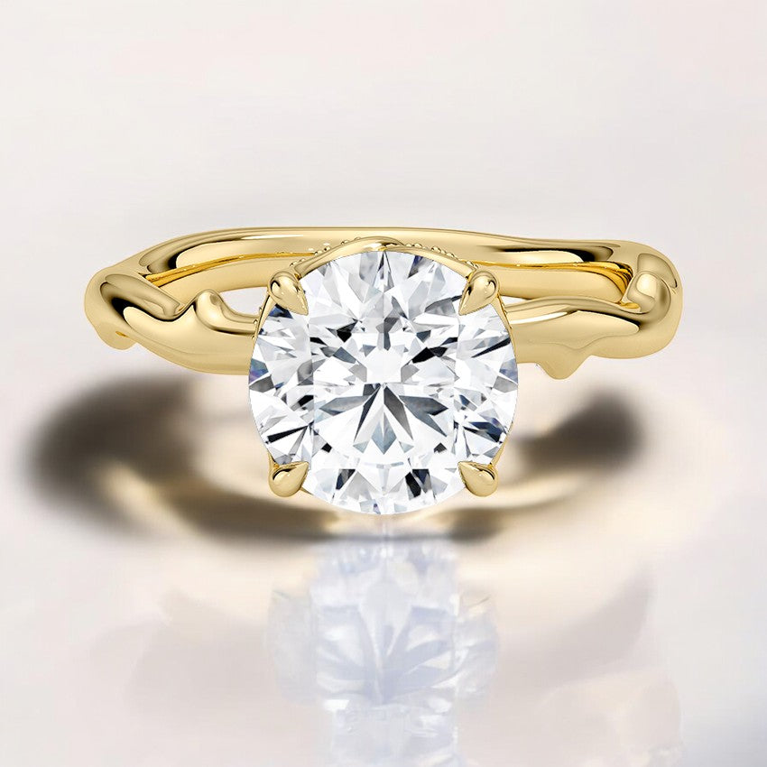 Rose Hidden Accent Lab Grown Diamond Engagement Ring - A Bold Statement of Individuality