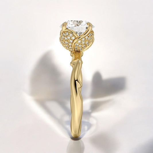 Rose Hidden Accent Lab Grown Diamond Engagement Ring - A Bold Statement of Individuality