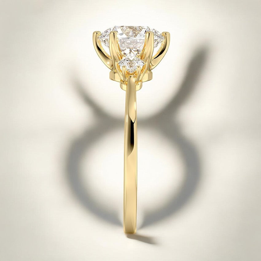 Three Stone Lab Grown Diamond Engagement Ring