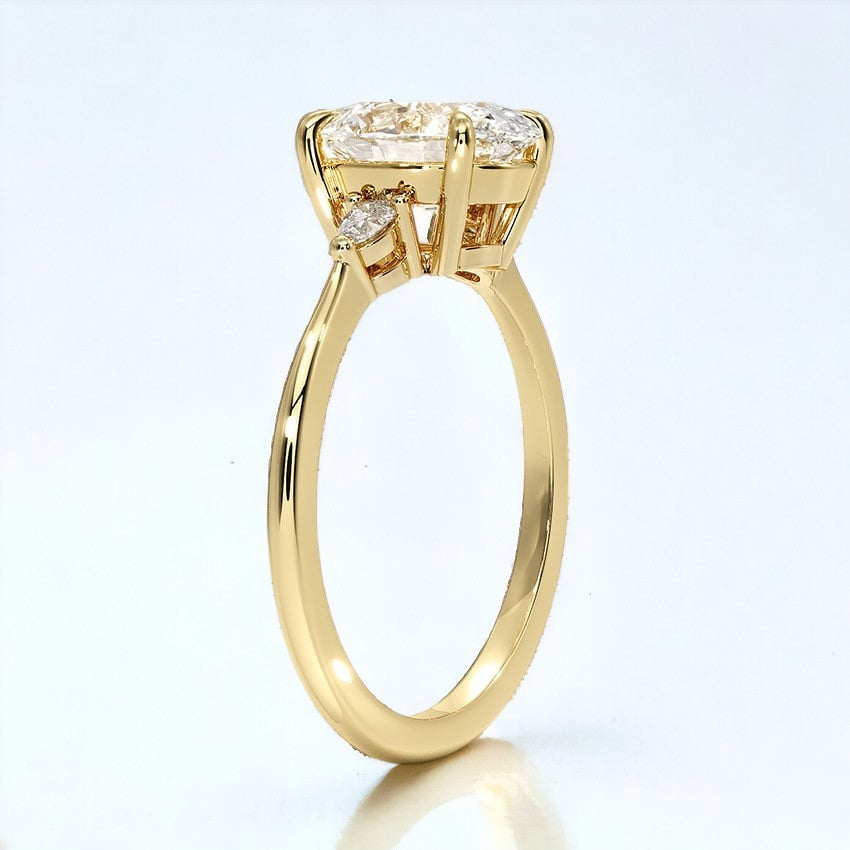 Petite Three Stone Lab Grown Diamond Engagement Ring