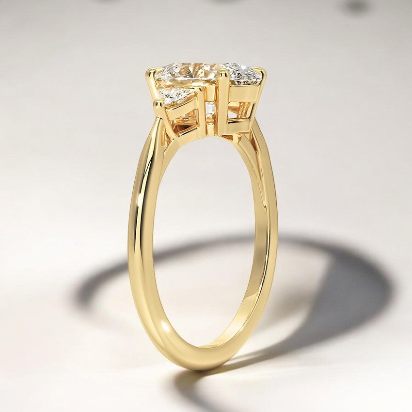 Trillion Cut Three Stone Lab Grown Diamond Engagement Ring