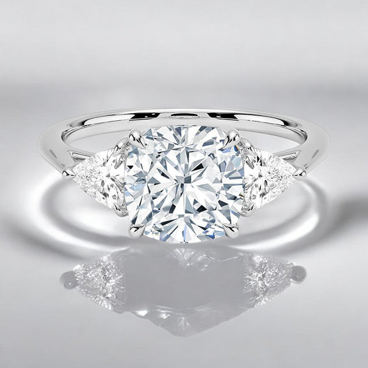 Trillion Cut Three Stone Lab Grown Diamond Engagement Ring