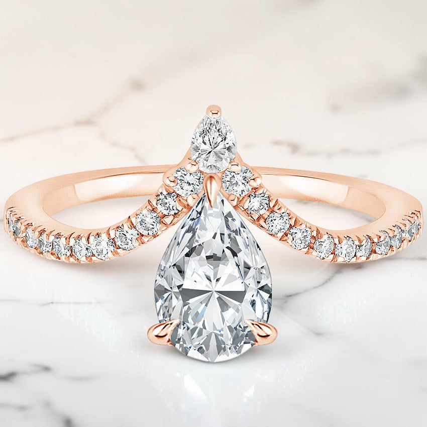 Modernist Diamond Ring in 14K Rose Gold