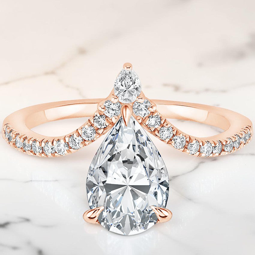 Modernist Diamond Ring in 14K Rose Gold