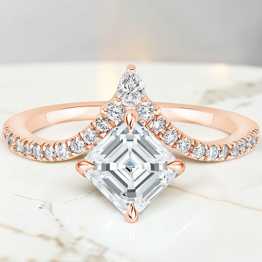 Modernist Diamond Ring in 14K Rose Gold