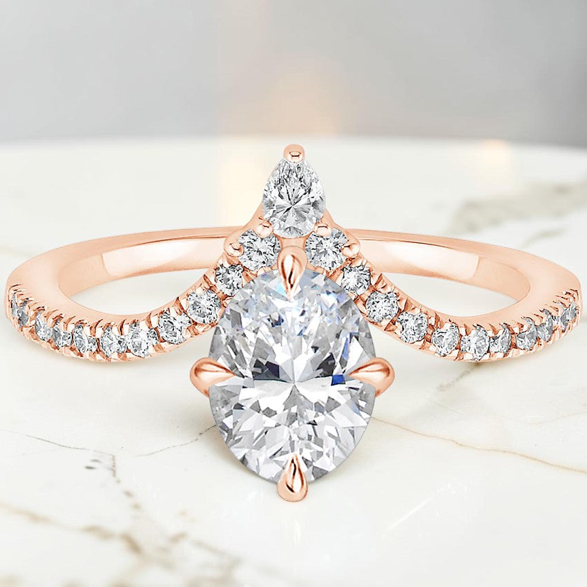 Modernist Diamond Ring in 14K Rose Gold