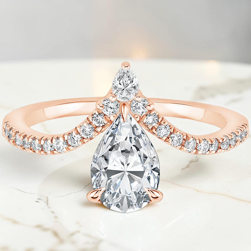 Modernist Diamond Ring in 14K Rose Gold