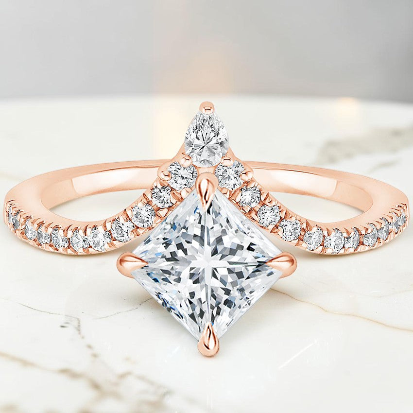 Modernist Diamond Ring in 14K Rose Gold