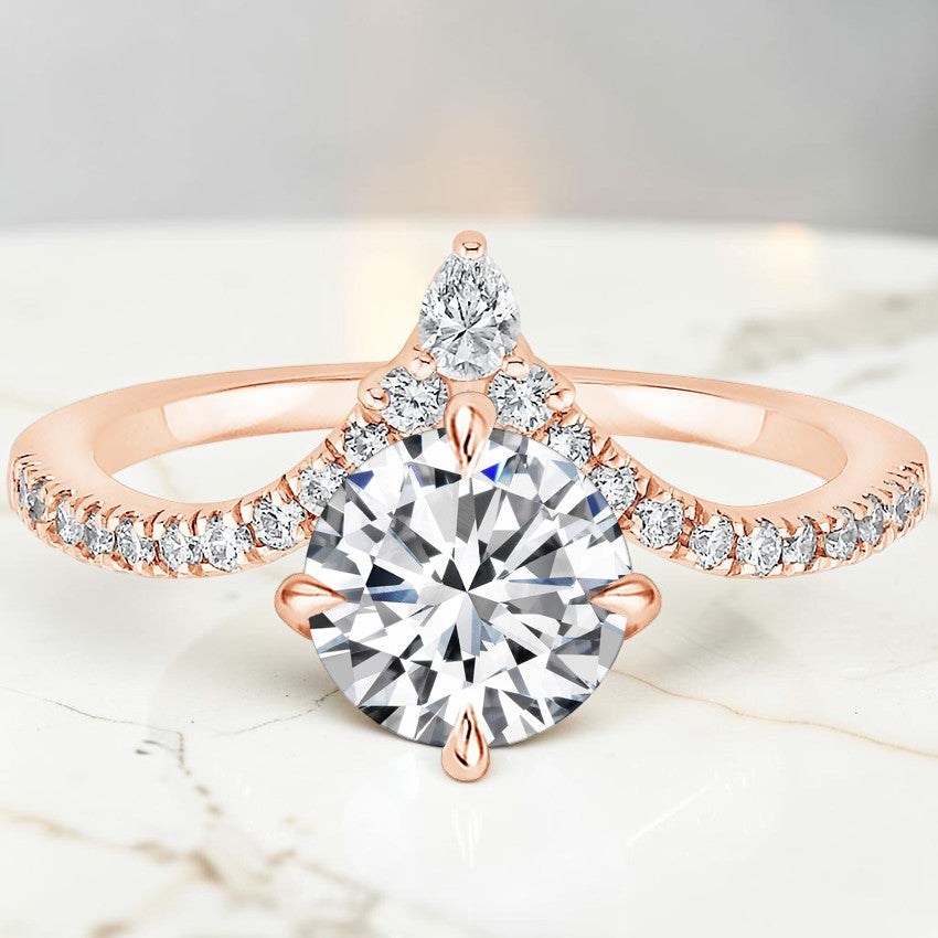 Modernist Diamond Ring in 14K Rose Gold