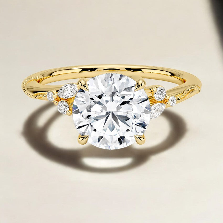 Lab Grown Diamond Engagement Ring - Modern Sophistication with Vintage Charm