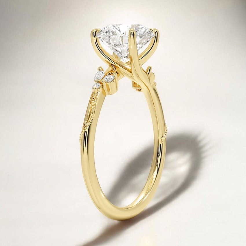 Lab Grown Diamond Engagement Ring - Modern Sophistication with Vintage Charm