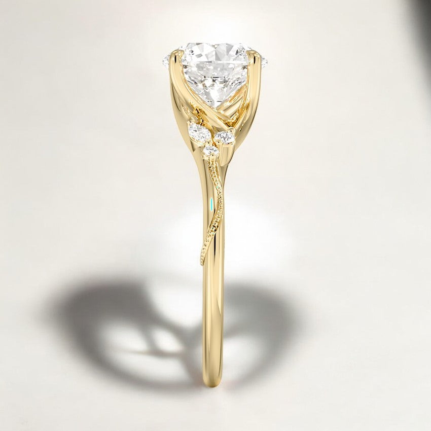 Lab Grown Diamond Engagement Ring - Modern Sophistication with Vintage Charm