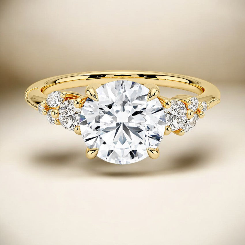 Three Stone Lab Grown Diamond Engagement Ring - A Bold Statement of Individuality