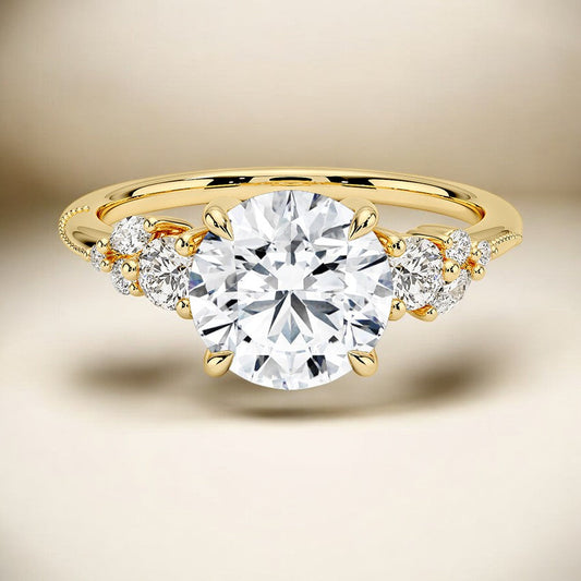 Three Stone Lab Grown Diamond Engagement Ring - A Bold Statement of Individuality