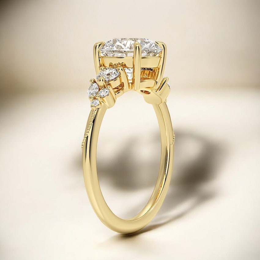 Three Stone Lab Grown Diamond Engagement Ring - A Bold Statement of Individuality