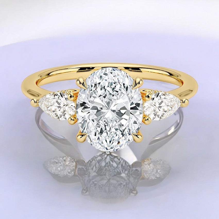 Three Stone Lab Grown Diamond Engagement Ring